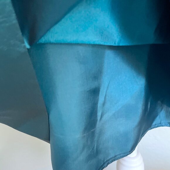 Moschino Teal Satin Cap Sleeve Party Dress - Picture 9 of 15